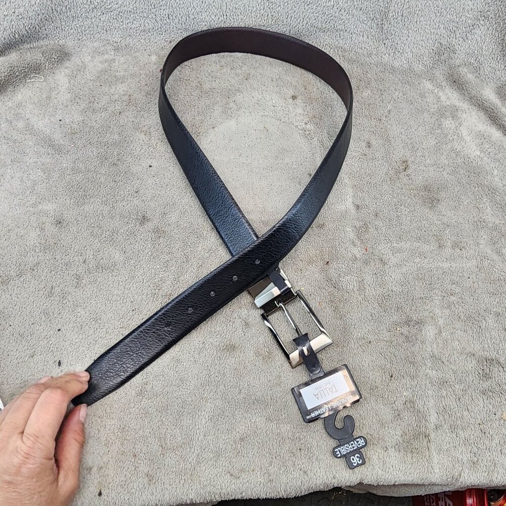 Tallia Belt Mens 36 Black Leather Reversible *NWT*
